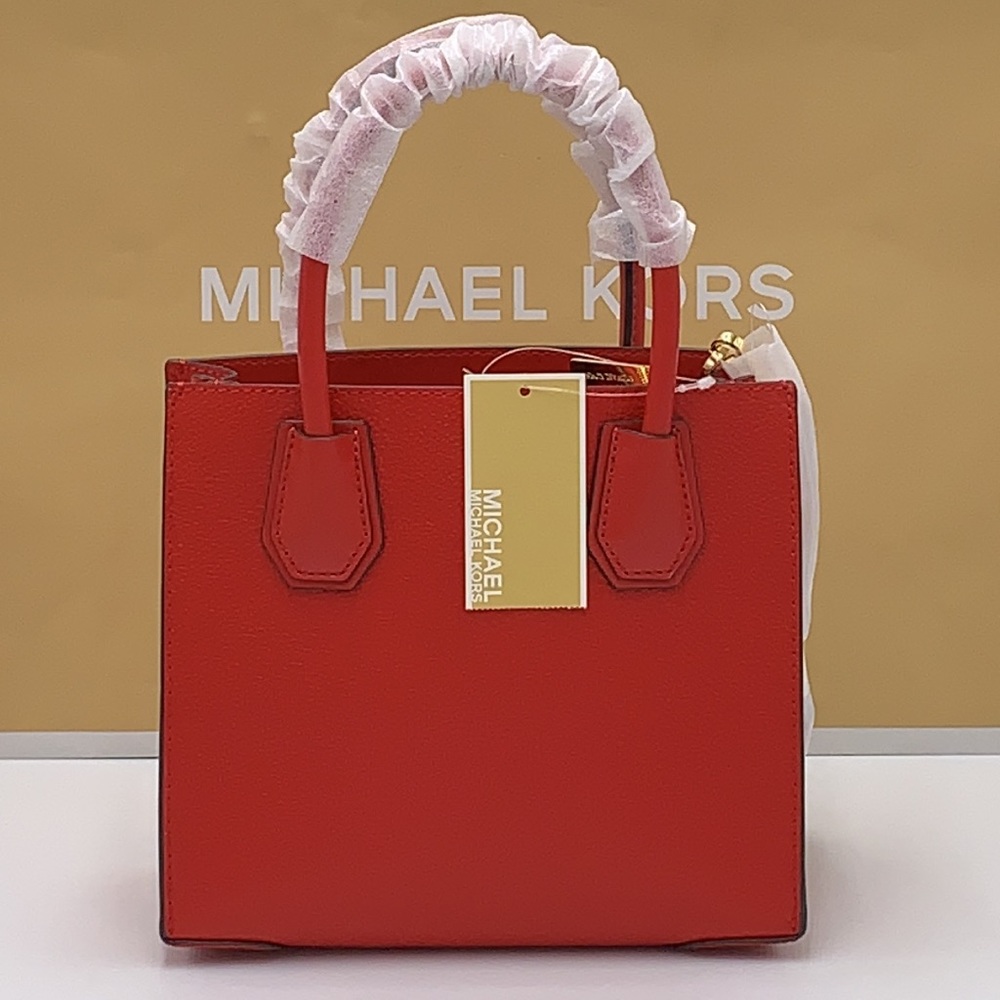 MICHAEL KORS MERCER MEDIUM MESSENGER CROSSBODY BAG FLAME COLOR - Picture 13 of 14